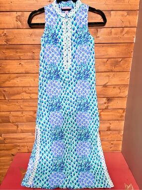 Lilly Pulitzer Kids Jane Maxi Sleeveless Pineapple Toe In Size 12